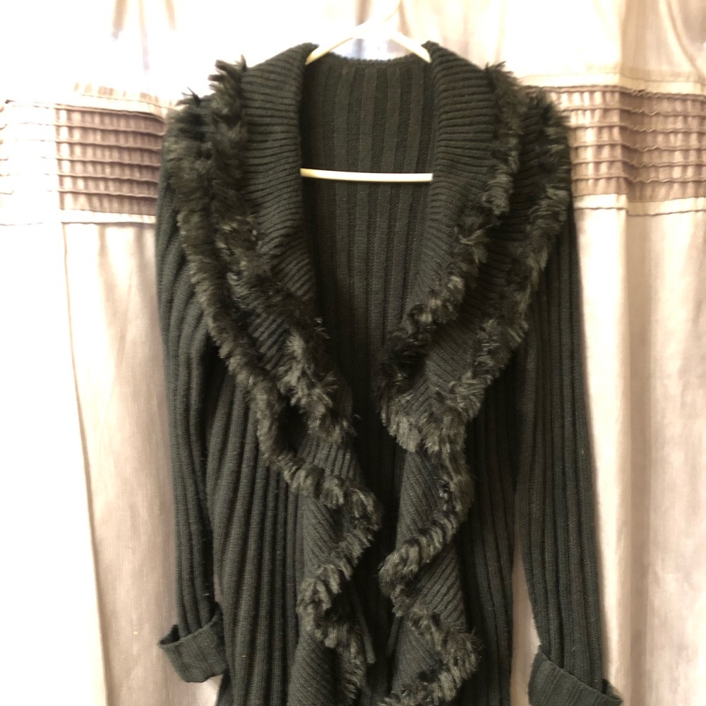 Black duster sweater